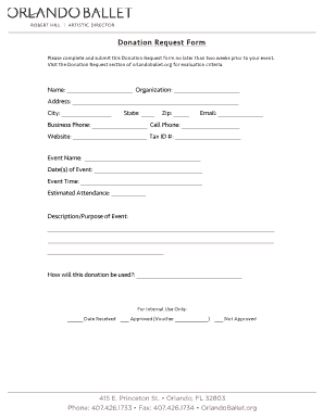 Donation Request Orlando  Form