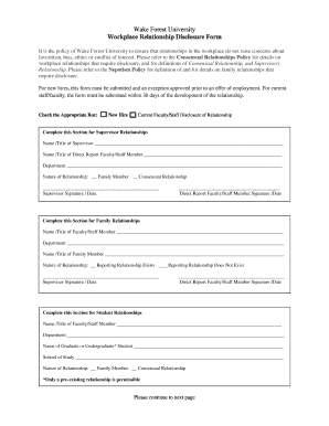  Workplace Relationship Disclosure 2016