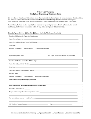 Workplace Relationship Disclosure Form