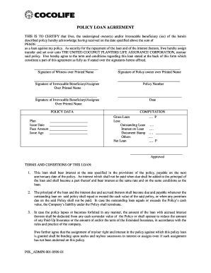 Cocolife Loan Table  Form