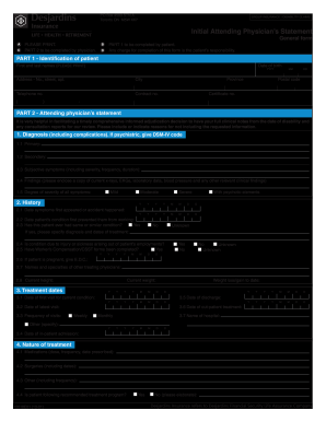  Initial Attending Physician Statement 12900E01 Desjardins Life 2013