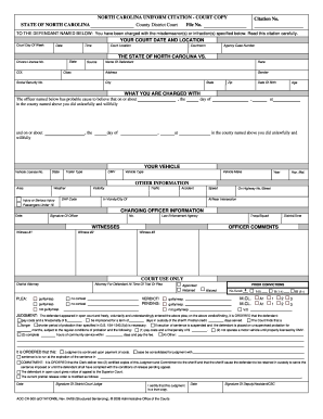 police citation template