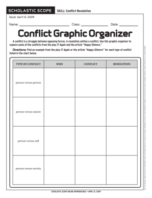 Conflict Graphic Organizer PDF  Form