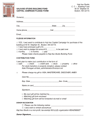 Capital Campaign Pledge Form