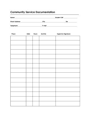 Community Service Documentation Denton ISD Dentonisd  Form