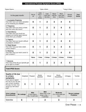 Aua Symptom Score  Form