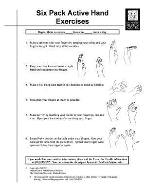 6 Pack Hand Exercises PDF  Form