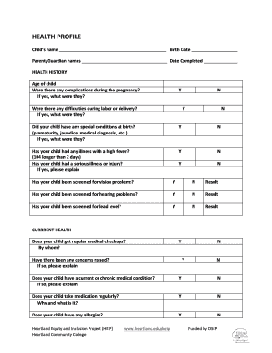 Health Profile Form