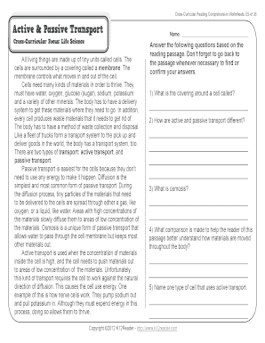 Reading Comprehension Worksheets 5th Grade  Form