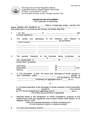 REGISTRATION STATEMENT for Corporation Partnership  Form