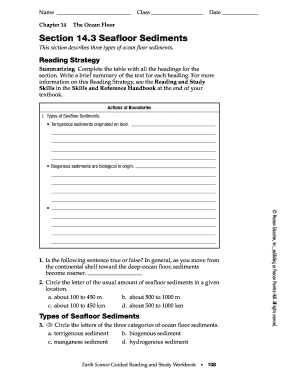 Section 14 3 Seafloor Sediments PDF Answer Key  Form