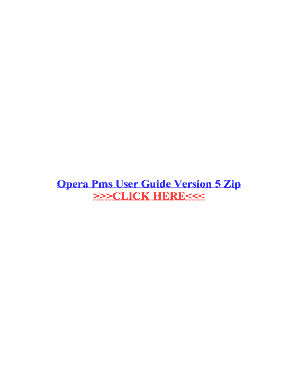 Opera Pms Training PDF  Form