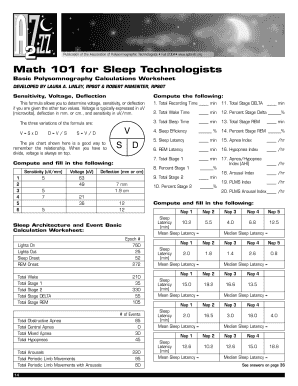 Math 101 for Sleep Technologists Go Aastweb  Form