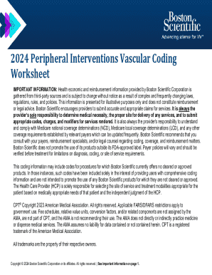 Peripheral Interventions Coding Guide Boston Scientific  Form