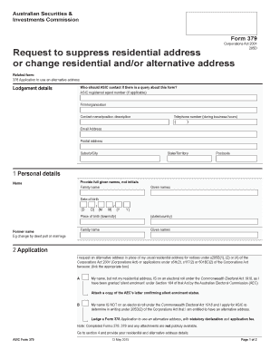  Asic Form 378 2015-2024