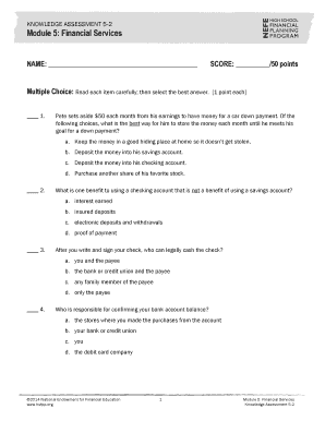 Module 5 Financial Services Answer Key  Form