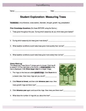 Measuring Trees Gizmo Answer Key  Form