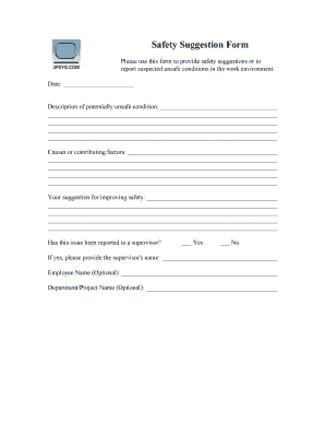 Safety Suggestion Form