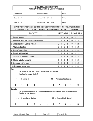 Shoulder Assessment Form