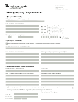 Zahlungsauftrag Universal LLB Vaduz Version 25062014 Llb  Form