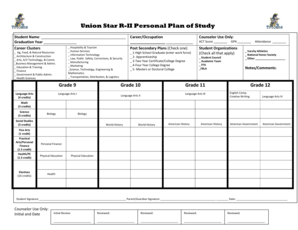 Plan of Study Template  Form