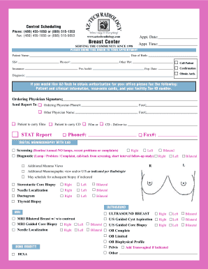 Breast Center Prescription Form AZ Tech Radiology