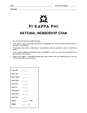 Pi Kappa Phi Exam  Form