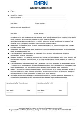  Wayleave Agreement Template 2017