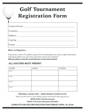 Golf Tournament Registration Form Bndltcaorgb