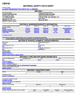 HAZE REMOVER NO 8 MSDS for ULANO 8 HAZE REMOVER  Form