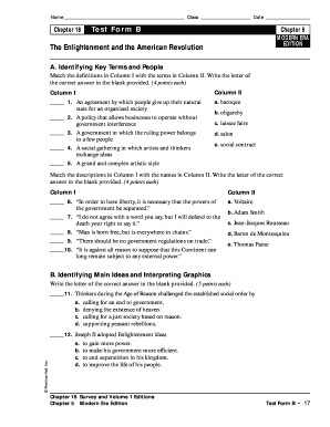 Chapter Test Form B Answers