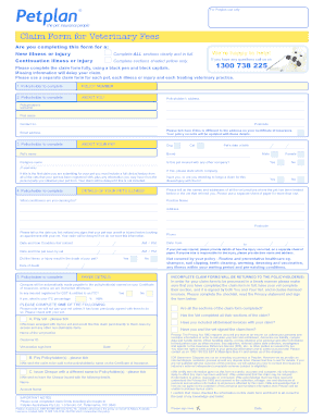 Petplan Claim Form