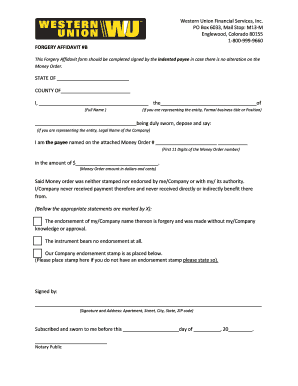 Western Union Financial Services Address  Form