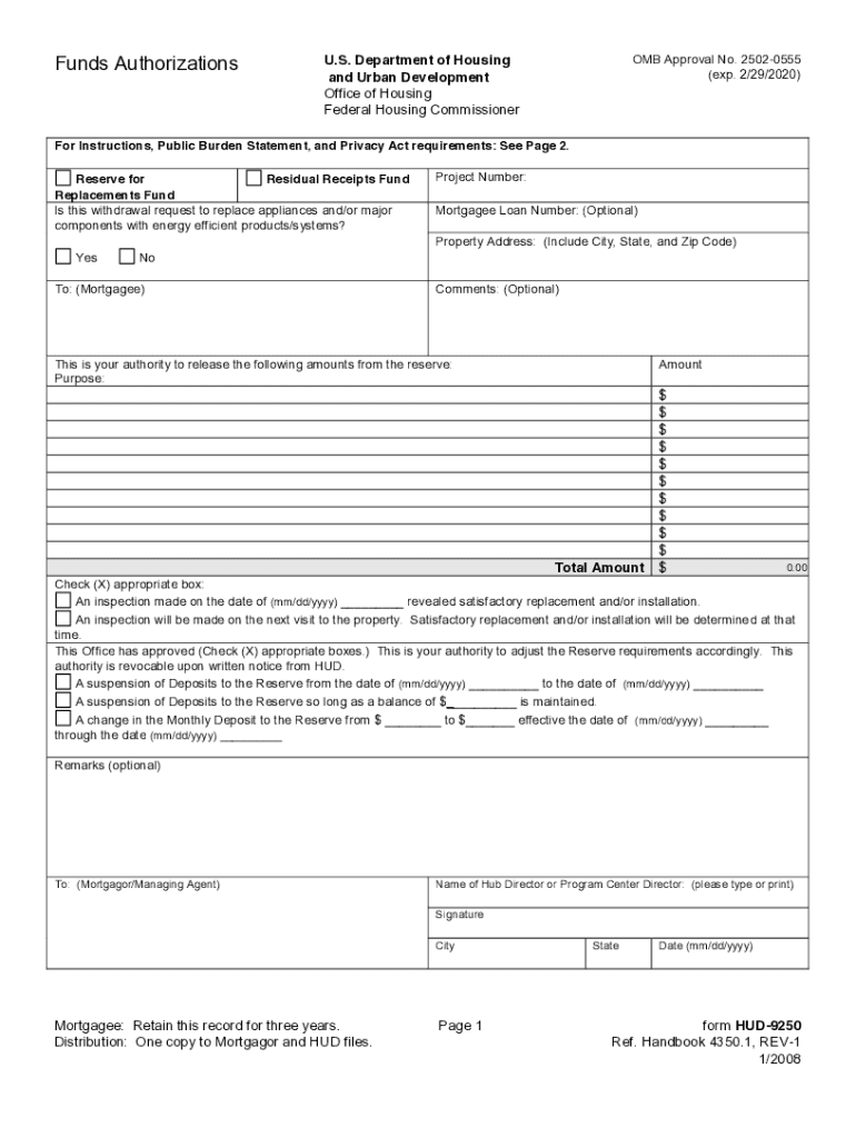 Get and Sign Hud 9250 2008-2022 Form