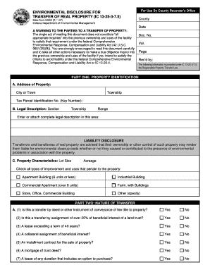 Environmental Disclosure for Transfer of Real Estate 255 Kb PDF  Form