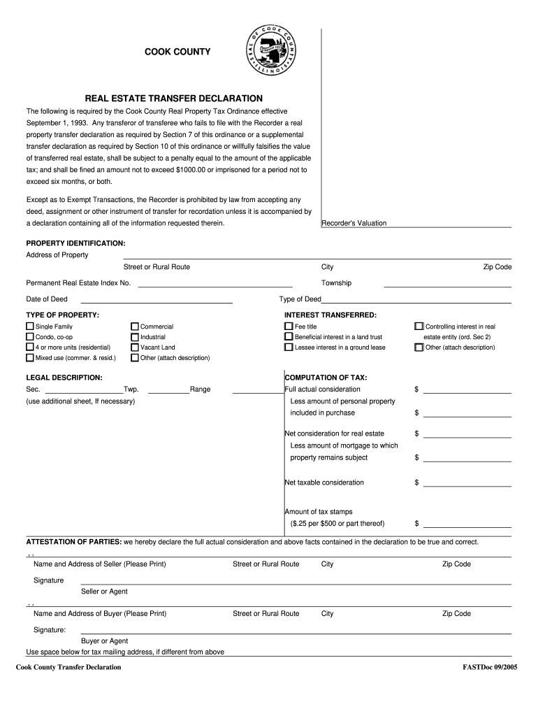  Transfer Declaration Estate 2005-2024