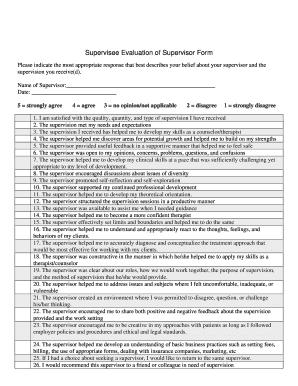 Supervisee Evaluation of Supervisor Form CAMFT Camft