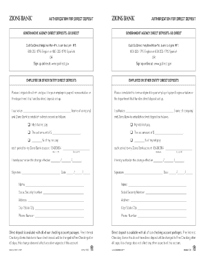 Zions Bank Direct Deposit Form