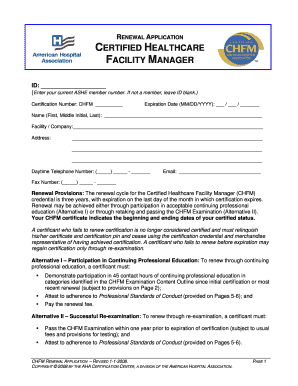 Chfm Renewal  Form