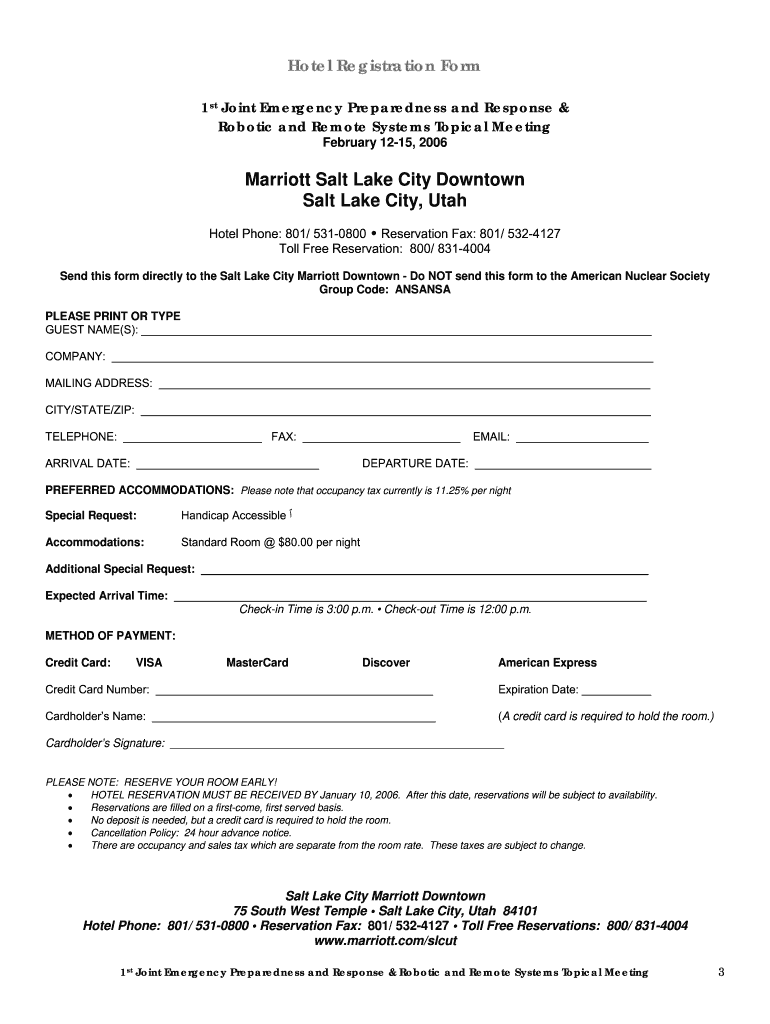 Hotel Registration Form