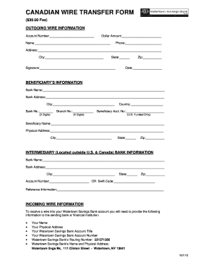 Wire Transfer Form