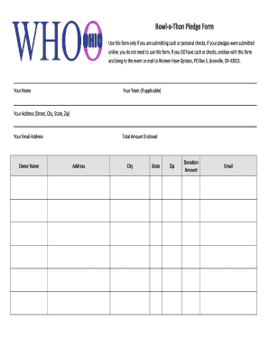 Pledge Sheet Template  Form