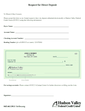 Hvfcu Direct Deposit Form