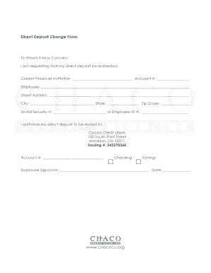 Does Chaco Credit Union Does Direct Deposit Form