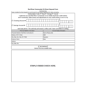 Rrfcu Routing Number  Form