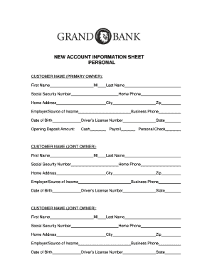 How to Fill a Bank Information Sheet