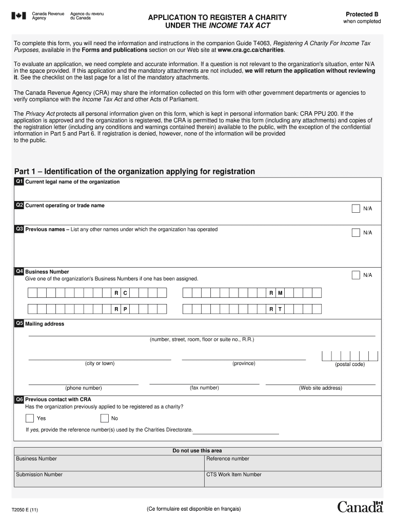  T2050 Application Form 2011