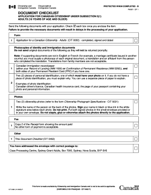 Canadian Citizenship Checklist  Form