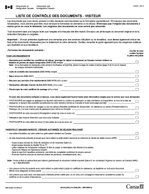  Liste De Contr Le Des Documents IMM 5558 Citoyennet Et Cic Gc 2013