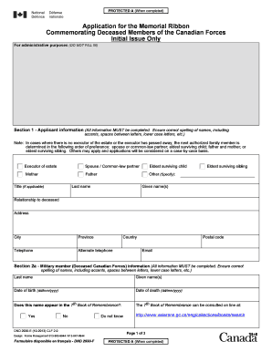Application for Memorial Ribbon D2930 October Form